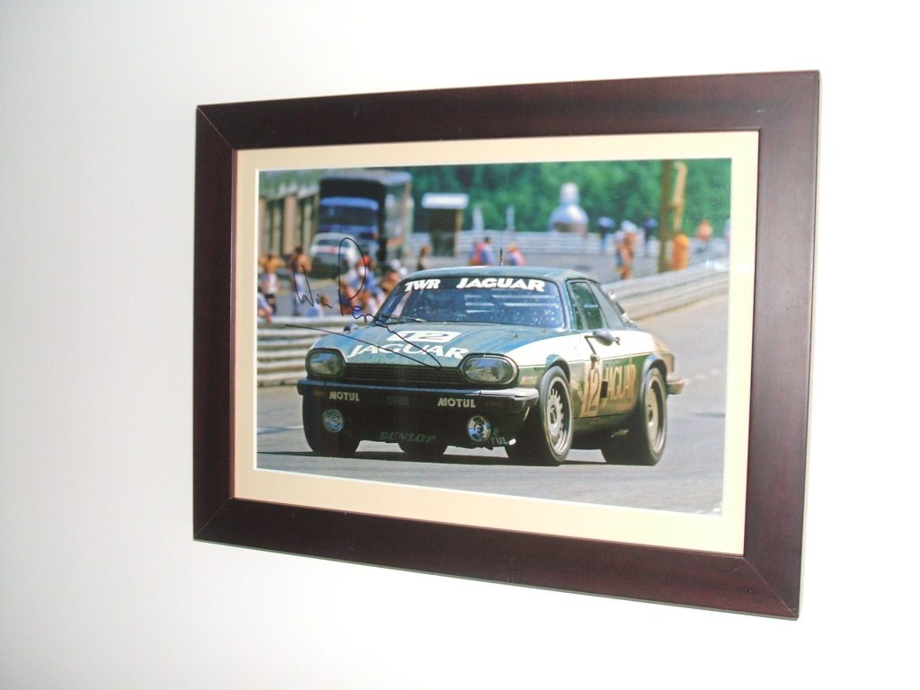 Framed Formula One motorsport painting